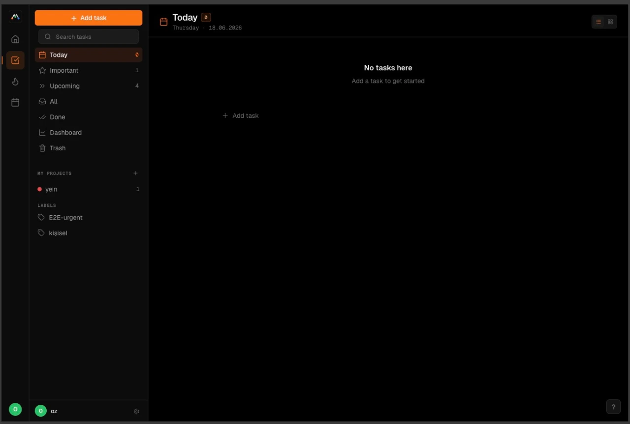 MyWay todo — list view